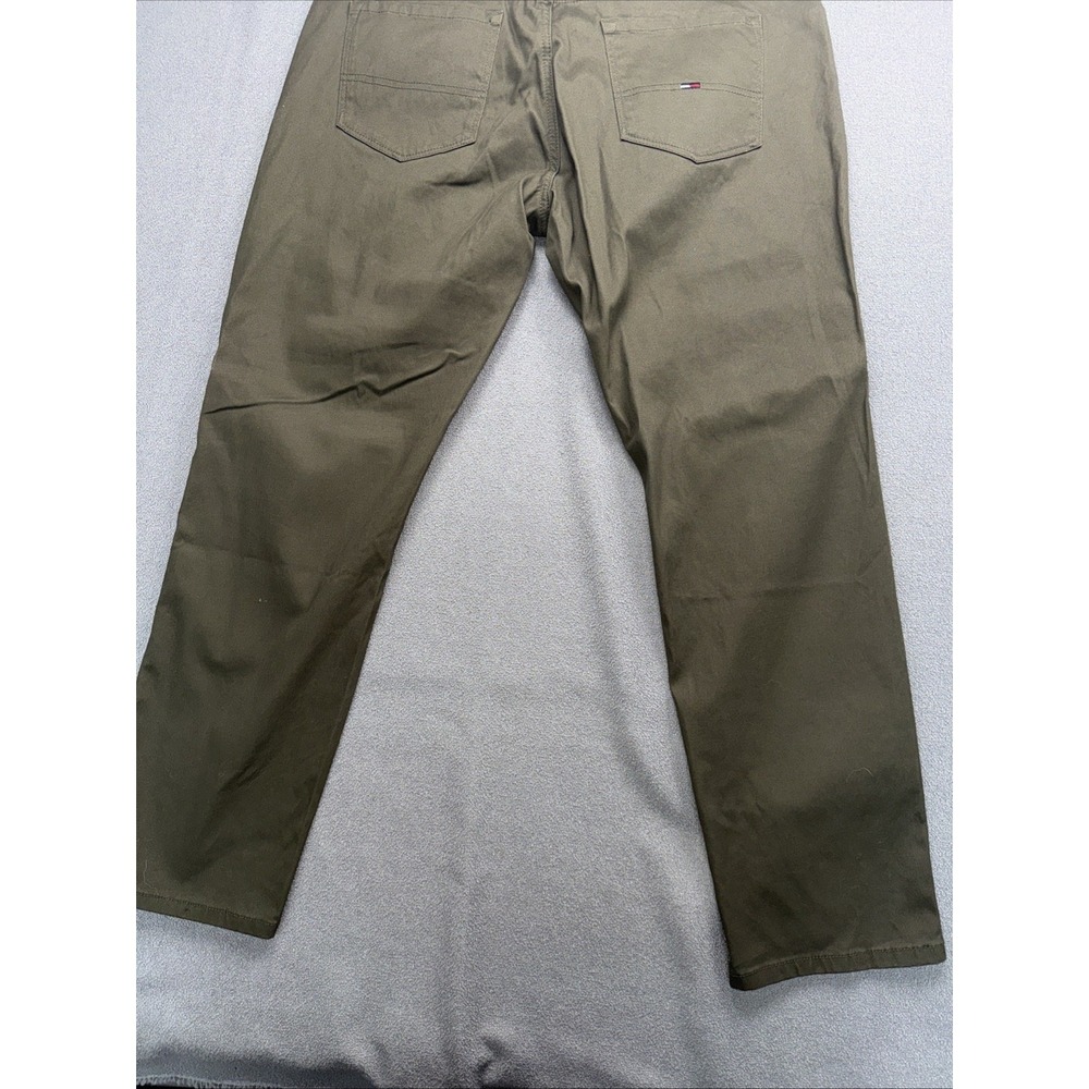 Tommy Hilfiger Mens Sz 34x30 Flex Straight Leg Stretch Logo Green 5 Pocket Pants - Picture 10 of 10